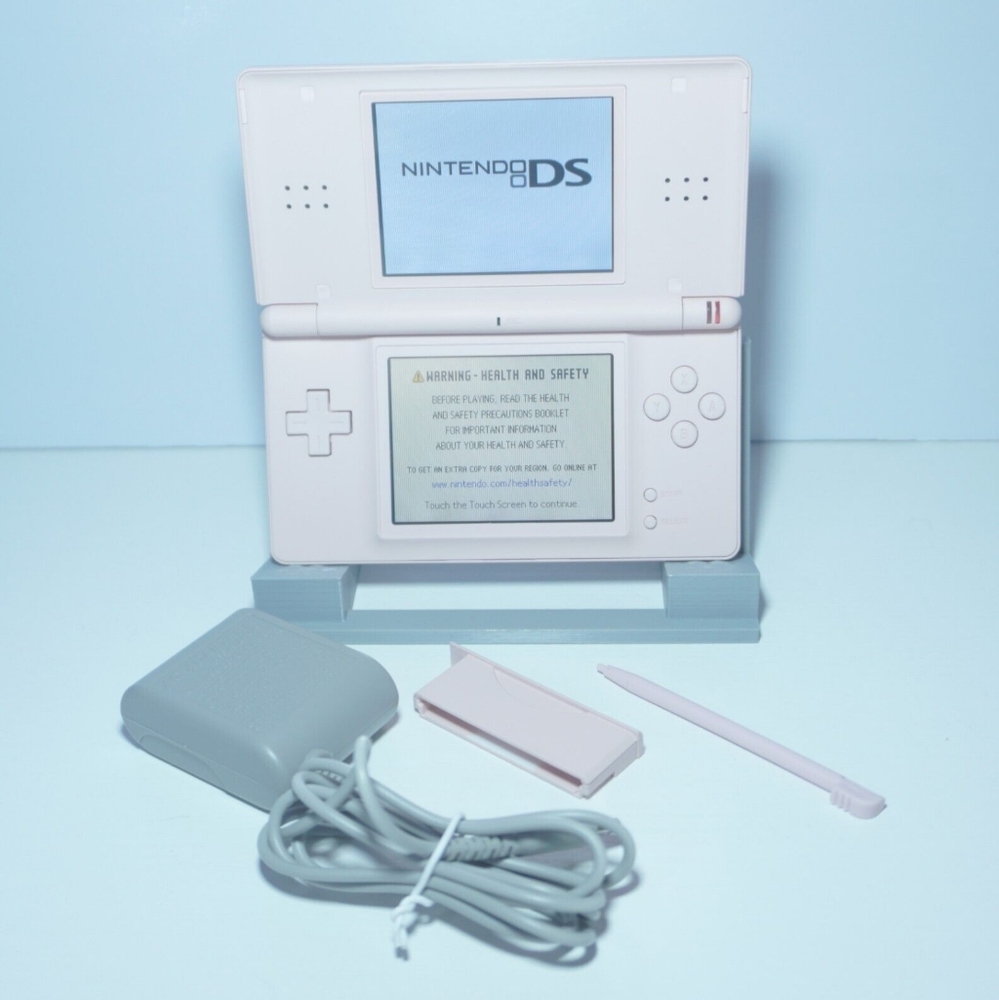 Nintendo DS Lite Soft Cherry Blossoms Pink Handheld System with Charger & Stylus